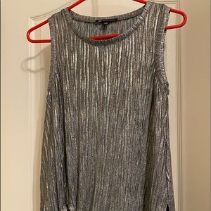 INC silver crepe tank top. Size XS